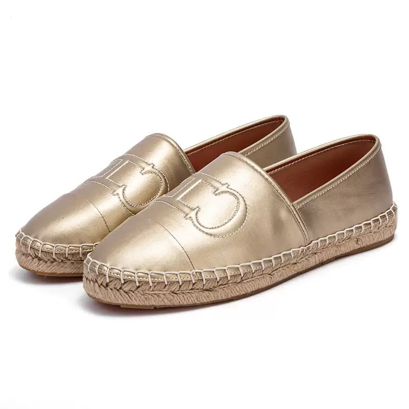 CHCH Classic Espadrille Loafers (36, gold)