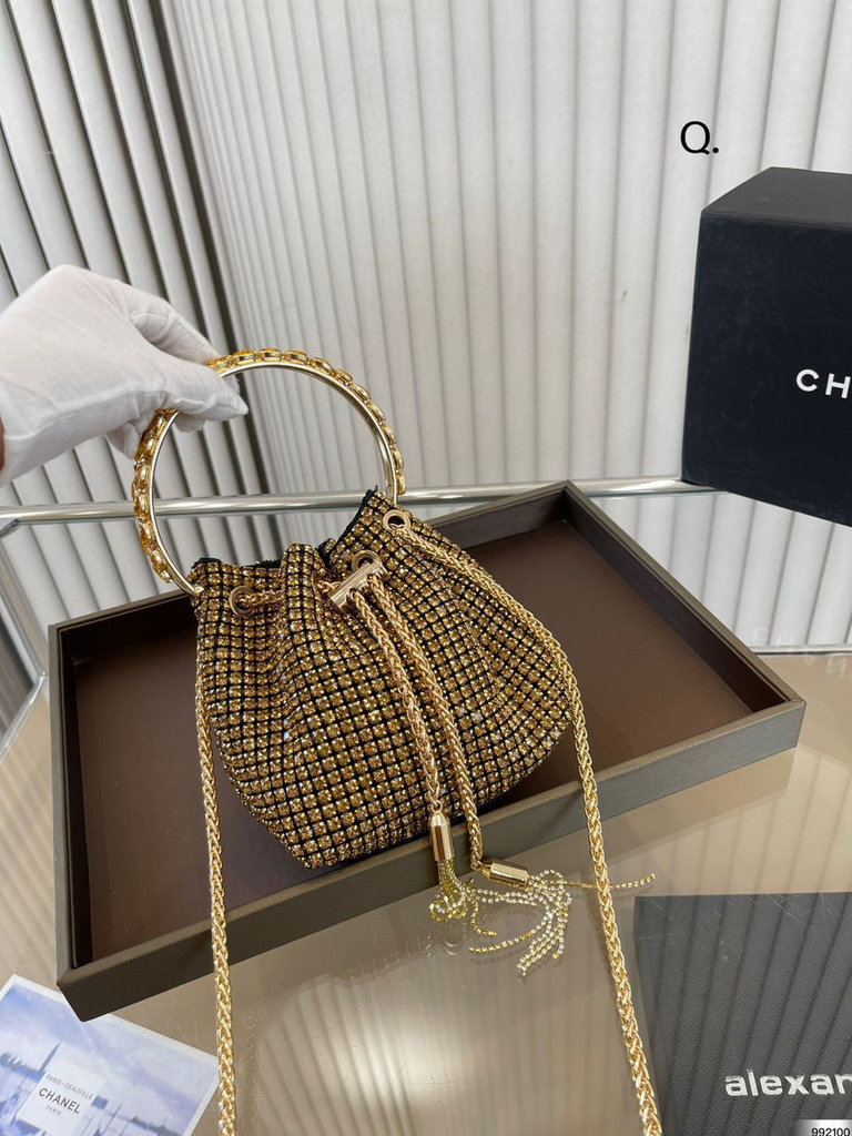 Alexander Wang Crystal Embellished Mini Bucket Bag (gold)