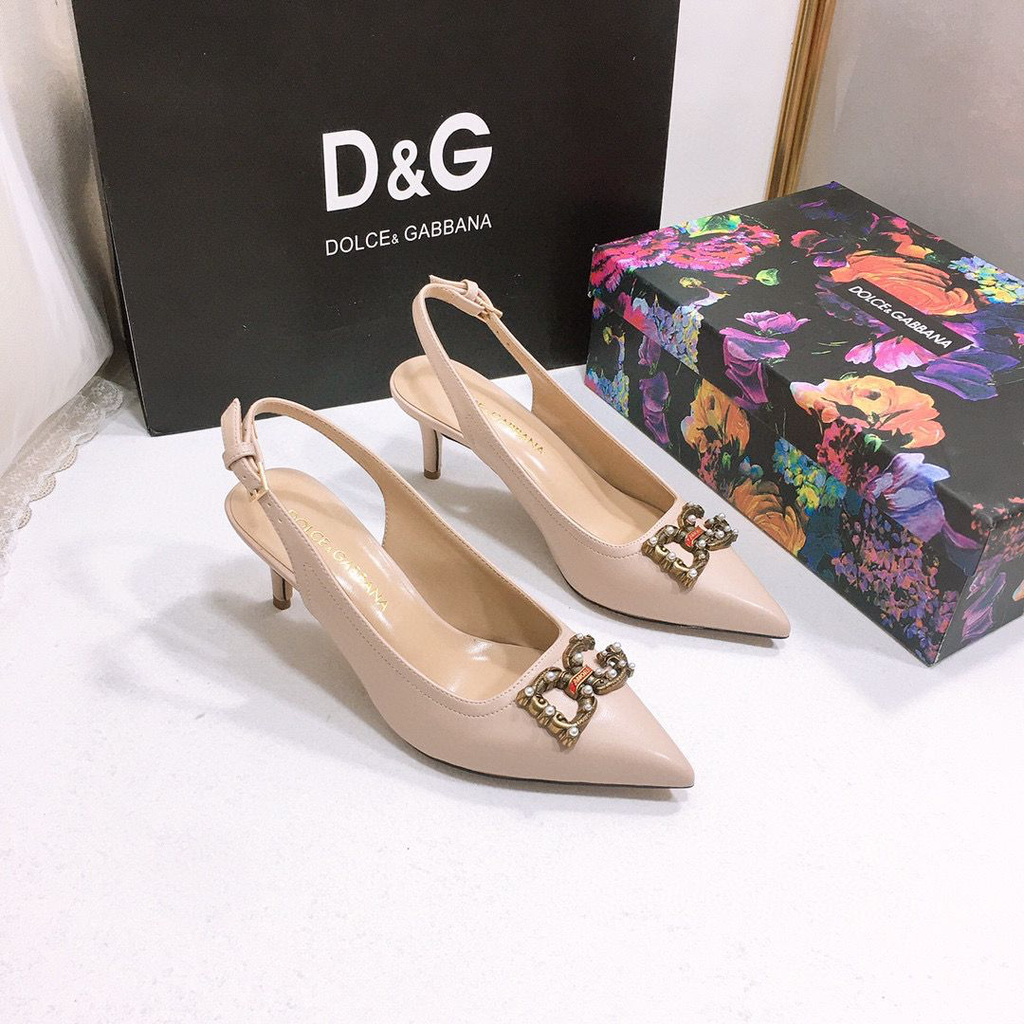 Dolce & Gabbana Devotion Pearl-Embellished Slingback Pumps