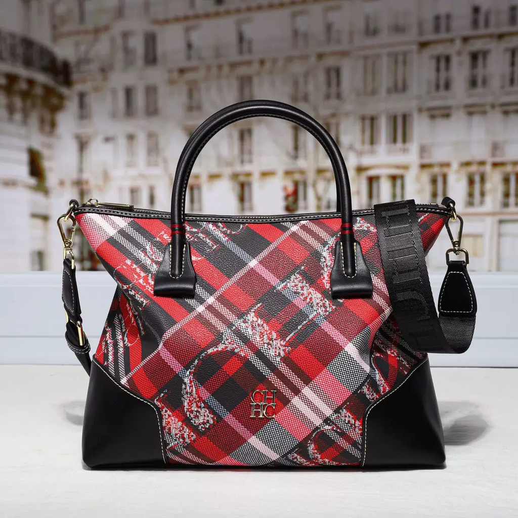 CHCH Plaid Top Handle Bag