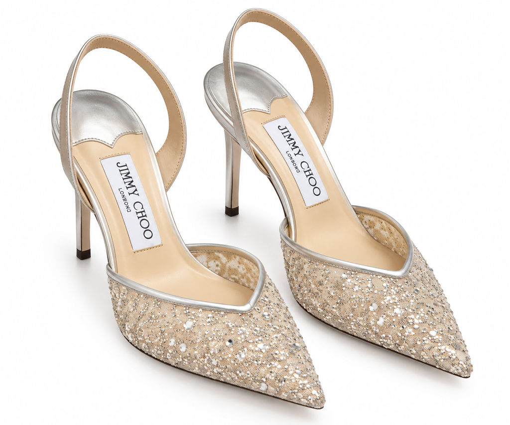 Jimmy Choo Slingback Glitter Pumps (37)