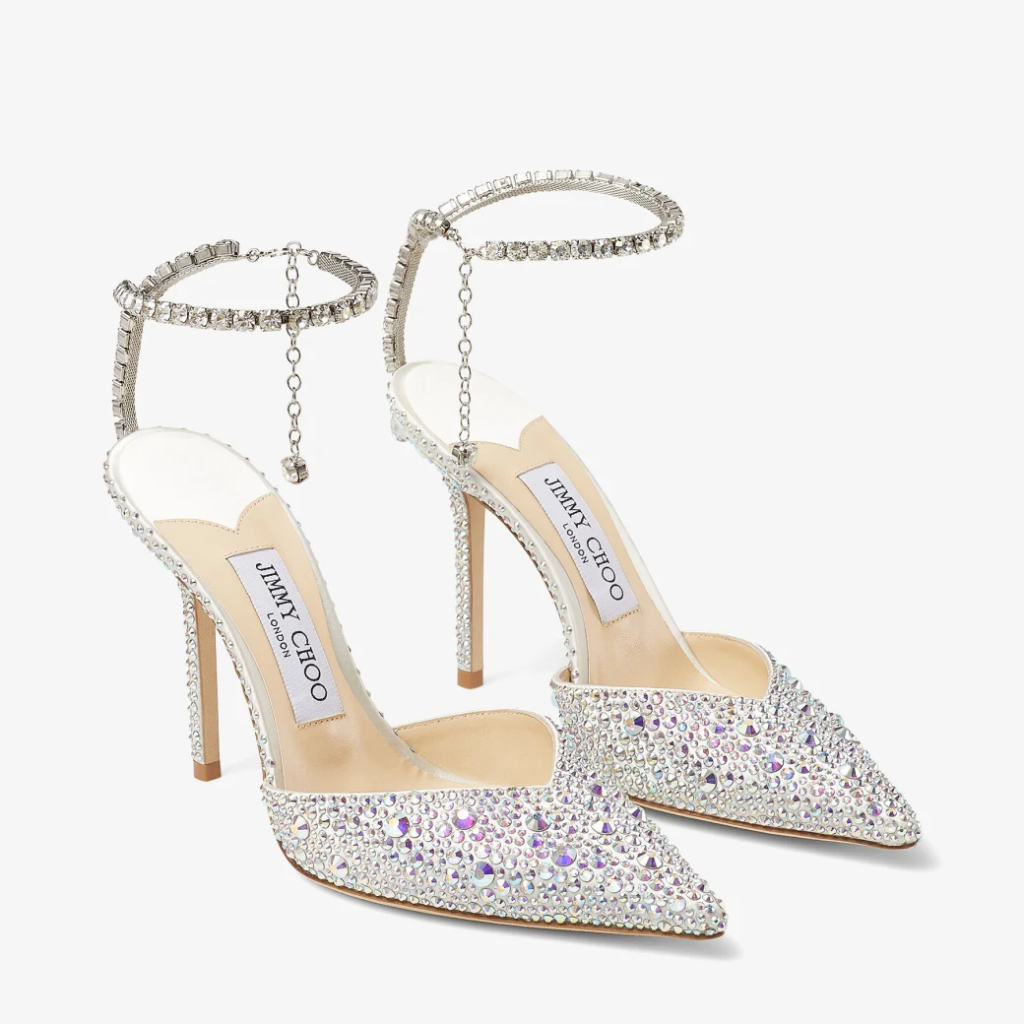 Saeda’ pumps from Jimmy Choo (37, white)