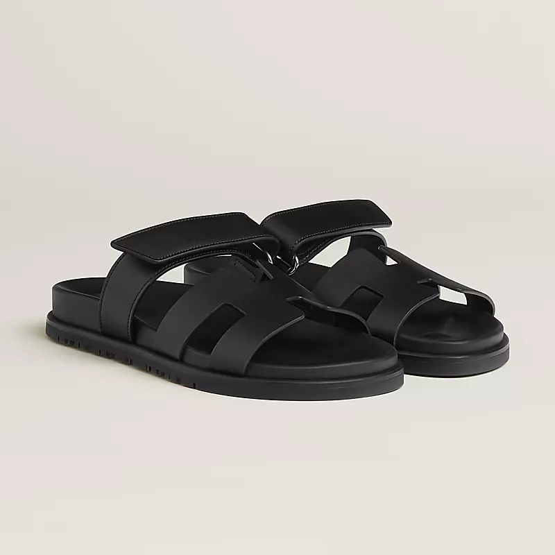 Hermès Oran H Patent Leather Sandals